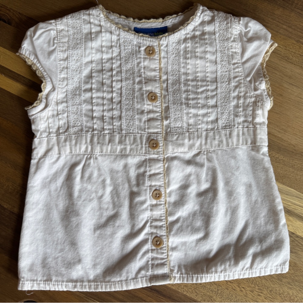 OshKosh White Linen Button-Up Baby Blouse